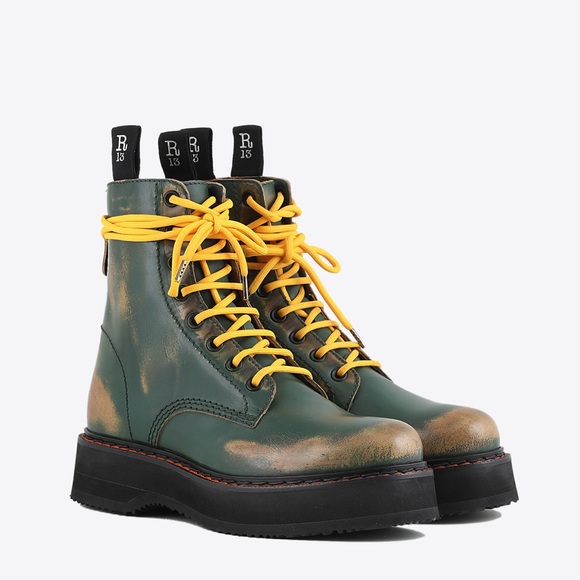 R13 Stack Boot - Hunter Green Remove. Size 10 IT 40 - Picture 4 of 15